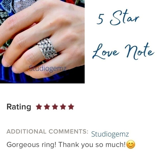 💎NEW 925 Sterling Silver Wide Weaved Ring - Picture 5 of 7